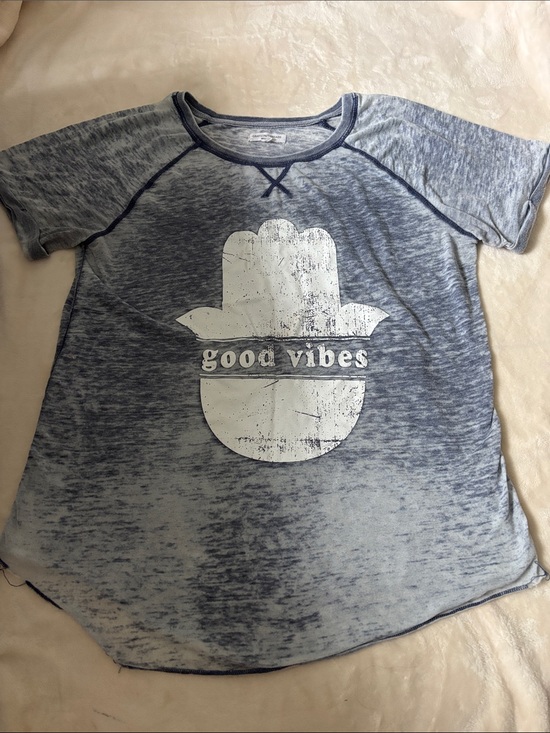 Grayson Threads Tops - Good Vibes Blue Short-Sleeve Slub Tee